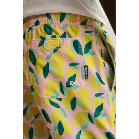 Bonobos Riviera Swim Trunks Board Shorts Painted Lemons Pockets Size Large‎ - Picture 3 of 13